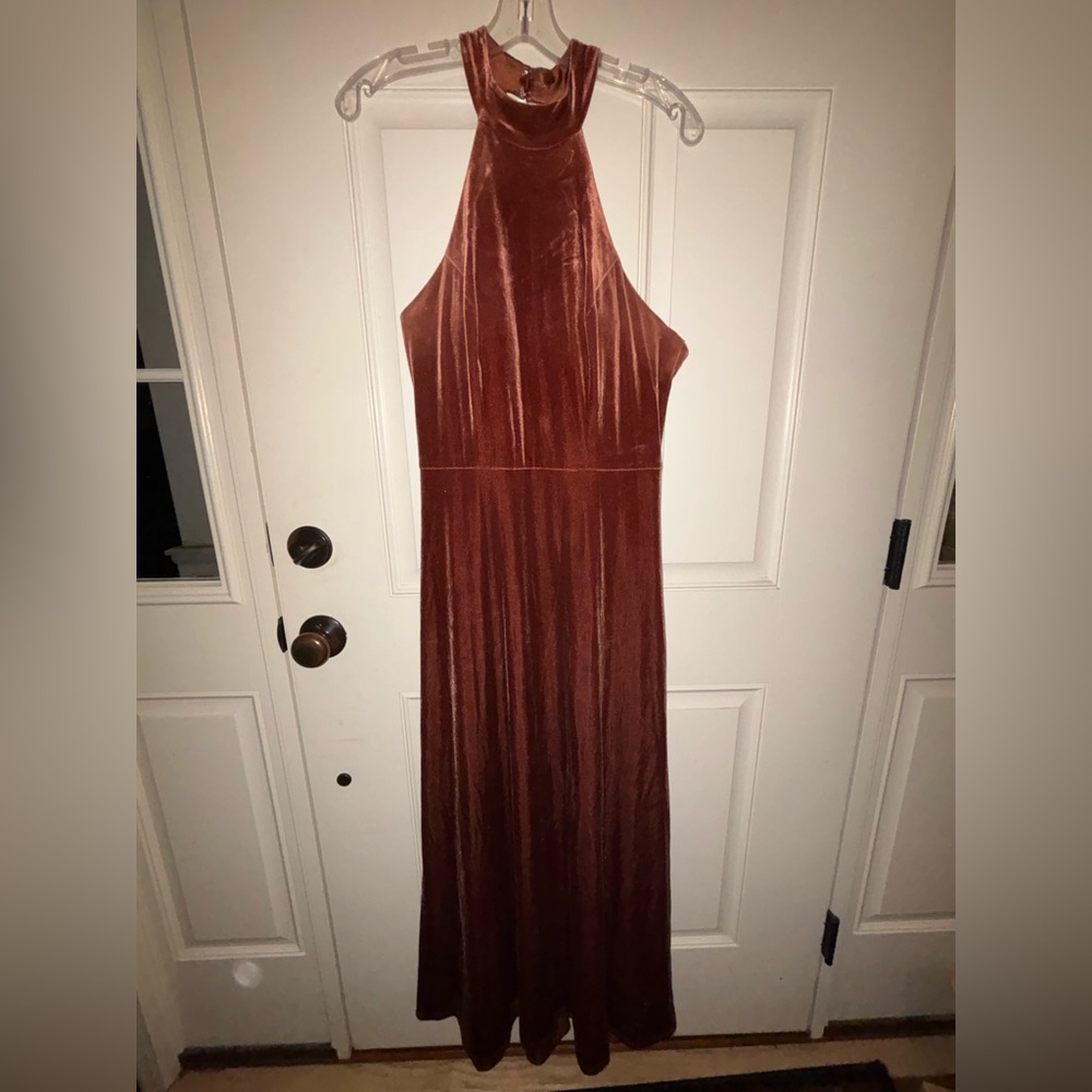 Revelry Velvet Tori Terracotta Bridesmaid Dress